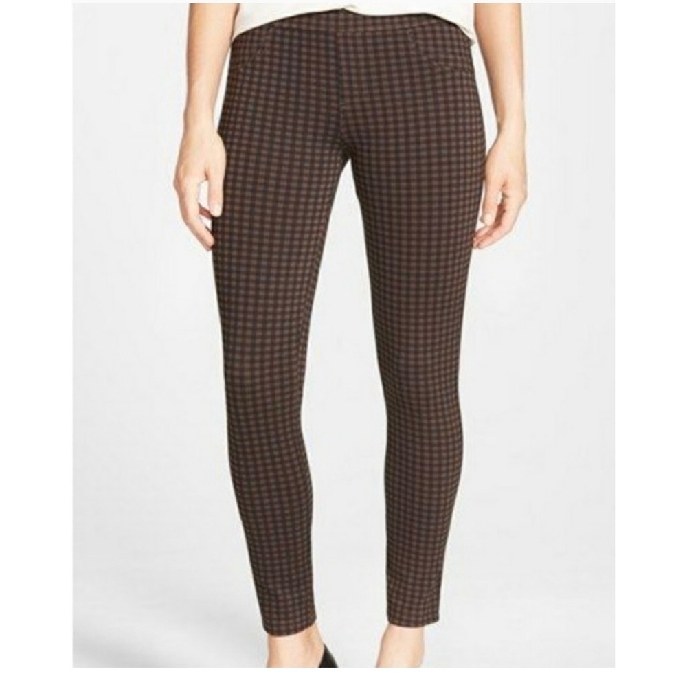 Sanctuary Anthropologie Runway Legging Brown Plaid Check Pull On Pants Medium